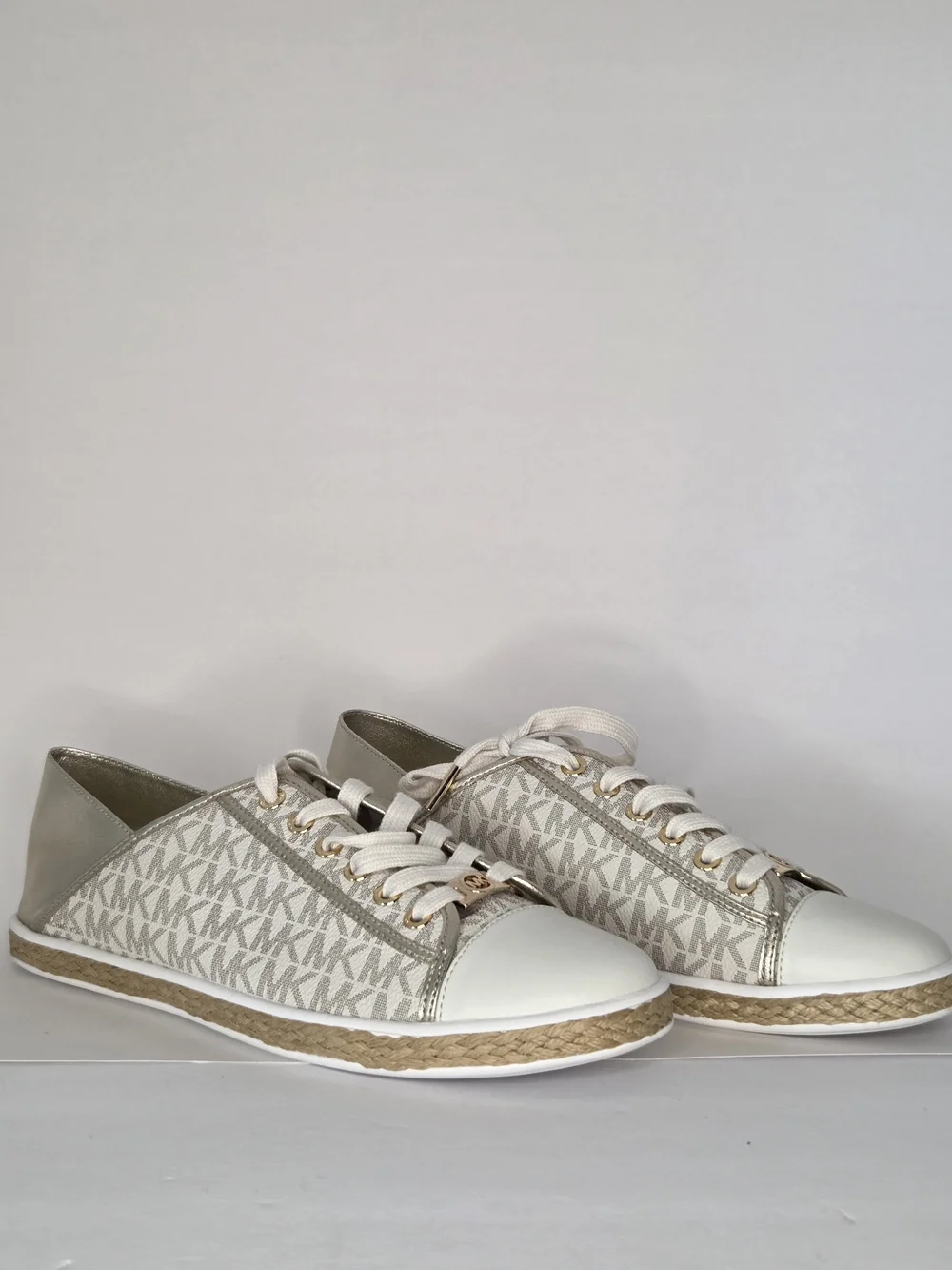 Michael Kors Women's Casual Lace-Up Sneakers in Gold Beige